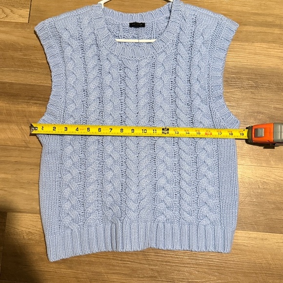 Talbots Sweater Vest Womens Size Medium Light Blue Academia Preppy Casual NWT - Picture 9 of 10